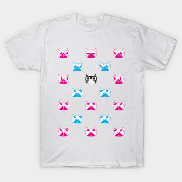 We are watching you. MEOW x2 T-Shirt by Plushism